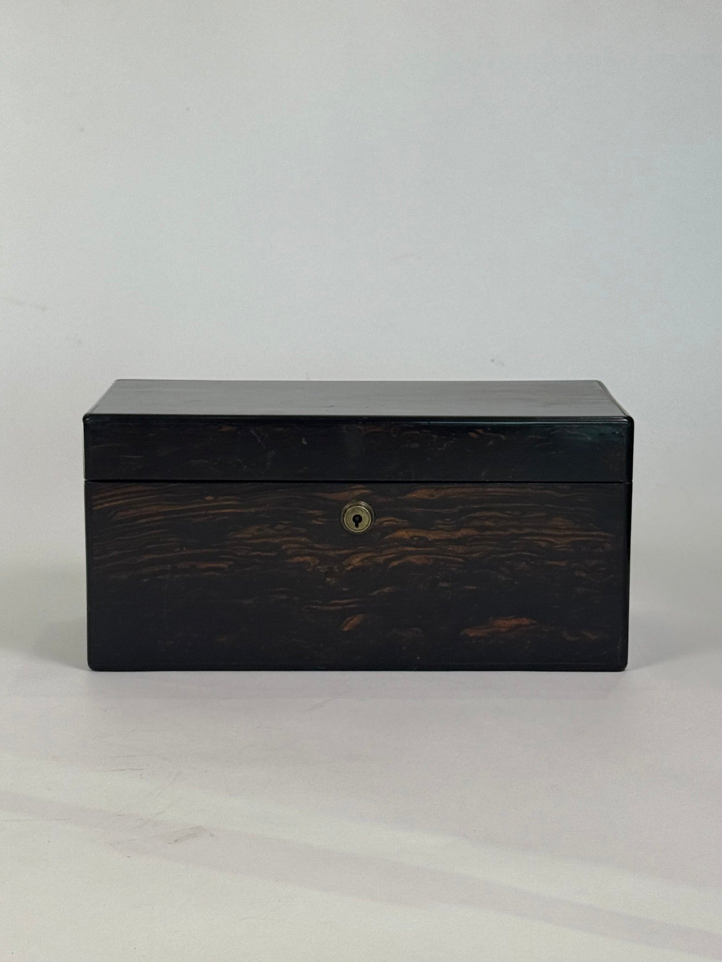 Joseph Bramah English Coromandel Wooden Double Tea Caddy (19th Century)