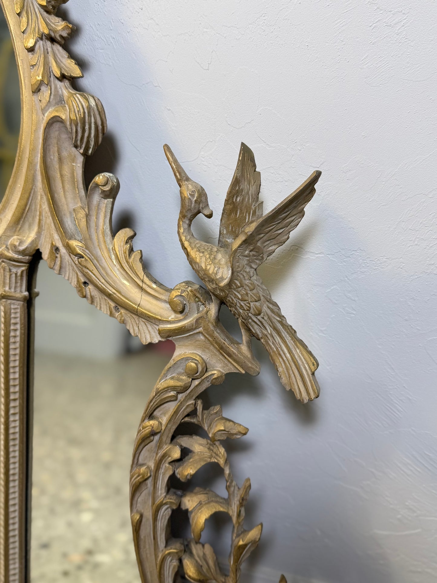 Ornate Chinoiserie Chippendale Rococo Style Console, Buffet or Fireplace Mirror