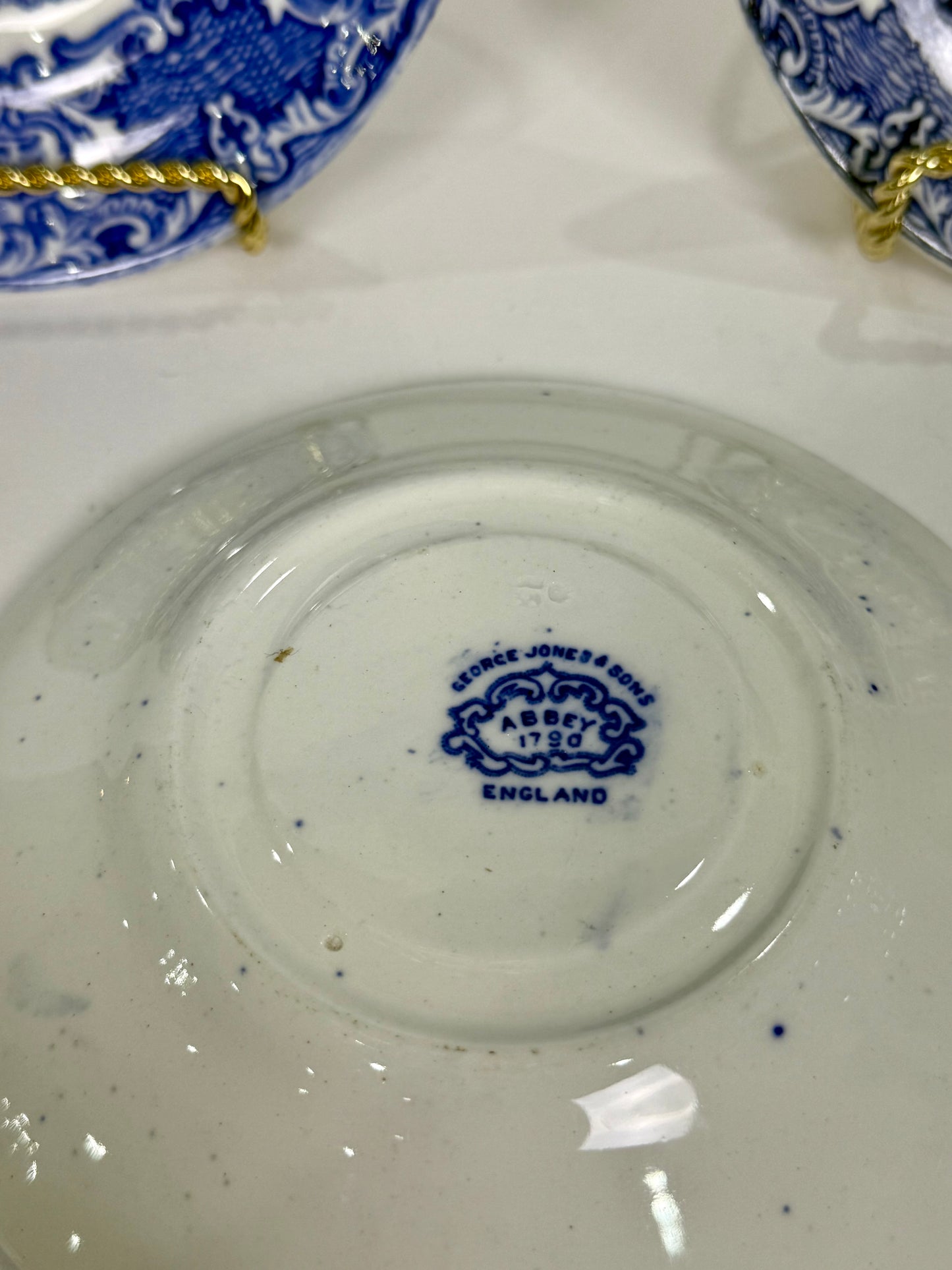 George Jones & Sons Blue and White Transferware Plates