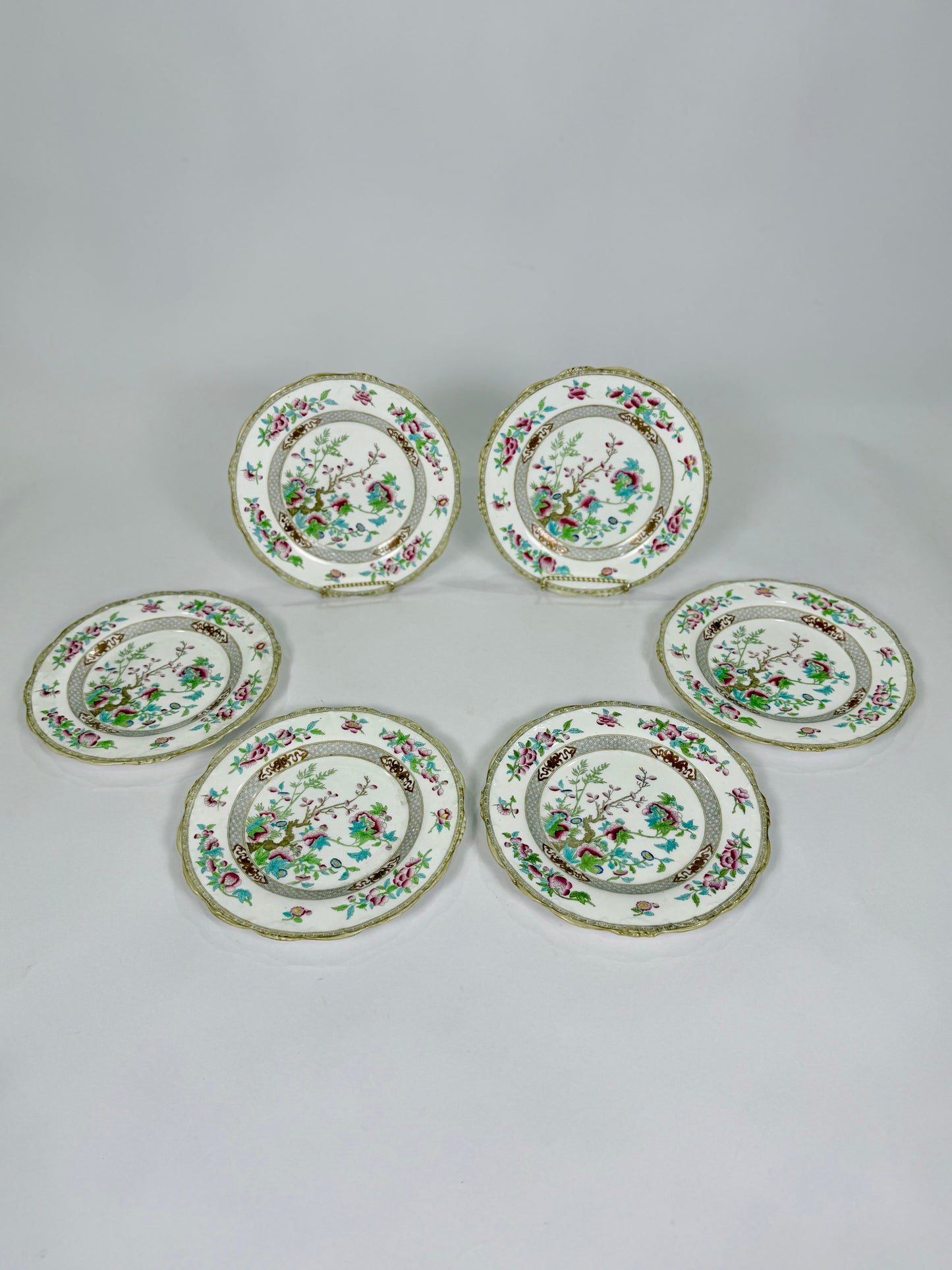 Johnson Brothers "Peony" Pattern Chinoiserie Plates