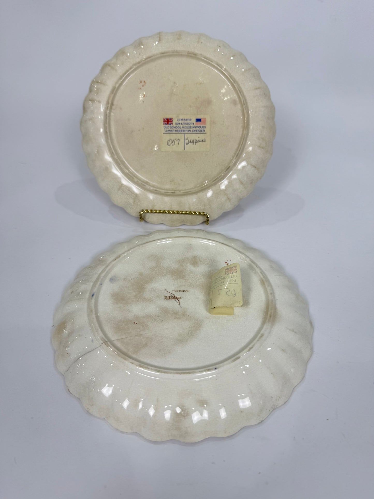 English Imari Scalloped Plates (Ridgways Old Derby)