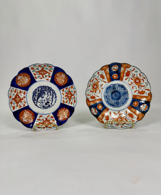 Imari Porcelain Plates with Scalloped Edges