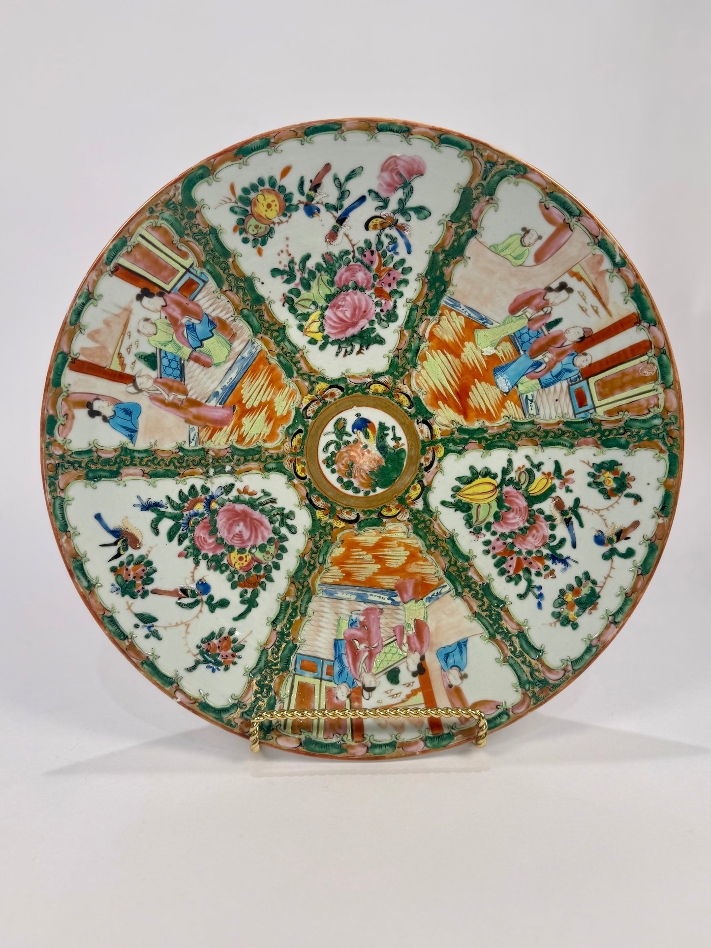 Large 19th Century Chinese Famille Rose Medallion Porcelain Platter