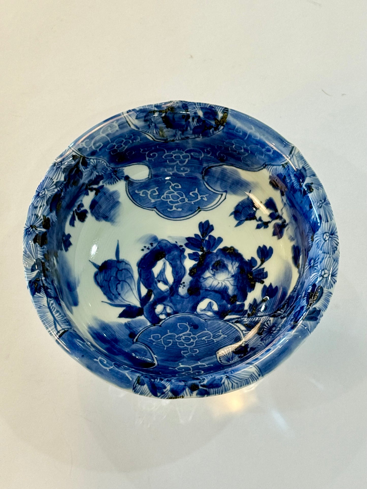 Antique Japanese Arita Ware Blue and White Bowl